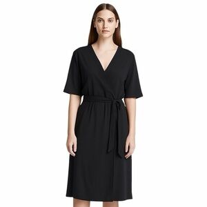 Eileen Fisher V-Neck Wrap Knee Length Minimalist Dress Size 8